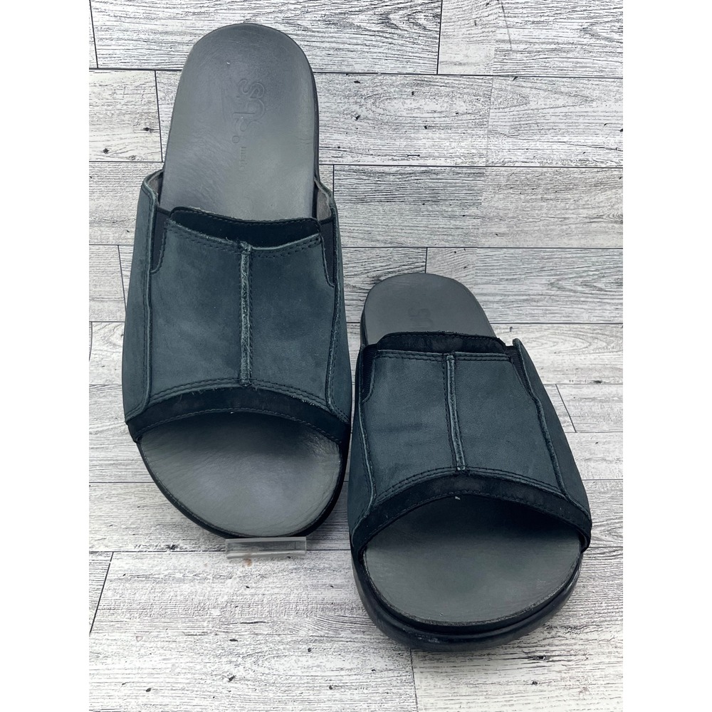 SAS Voyage Men Black Nubuck Slide Sandals Tripad Comfort Made in USA Size 10.5M
